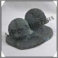 HERISSONS (Couple) - LABRADORITE - 90x45x40 mm - 220 grammes - A001