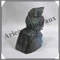 HIBOU - LABRADORITE - 80x65x40 mm - 300 grammes - A001