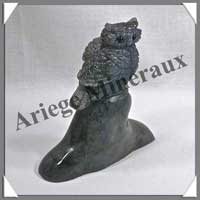 HIBOU - LABRADORITE - 100x95x35 mm - 250 grammes - A003