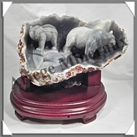 OURS (Couple) - AGATE - 200x180x145 mm - 3 275 grammes - A002