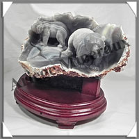 OURS (Couple) - AGATE - 200x180x145 mm - 3 275 grammes - A002