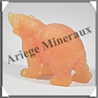 OURS - CALCITE ORANGE - 85x45x30 mm - 114 grammes - A002