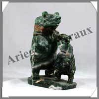 OURS (Couple) - JASPE ORBICULAIRE - 150 mm - 780 grammes - A001