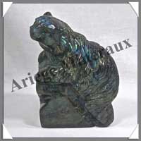 OURS - LABRADORITE - 120x90x60 mm - 1060 grammes - A005