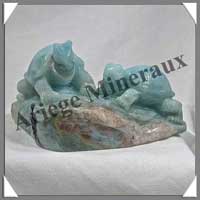 TORTUES (Couple) - AMAZONITE - 125x100x70 mm - 600 grammes - A001