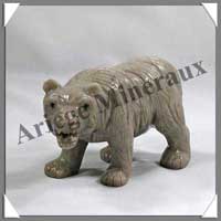 OURS AGRESSIF - STEATITE - 120 mm - A