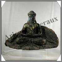 LABRADORITE - Bouddha Indien - 240 mm - A001