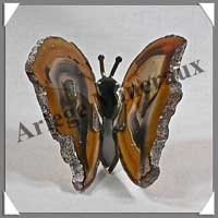 AGATE MARRON - Papillon (Taille 1) - 65x45 mm - 50 grammes - M010