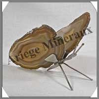 AGATE MARRON - Papillon (Taille 1) - 70x45 mm - 42 grammes - M011