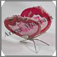 AGATE ROSE - Papillon (Taille 1) - 70x50 mm - 60 grammes - M010