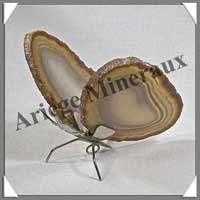 AGATE MARRON - Papillon (Taille 2) - 90x45 mm - 59 grammes - M011