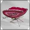 AGATE ROSE - Papillon (Taille 2) - 75x35 mm - 58 grammes - M010 Brésil