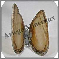 AGATE MARRON - Papillon (Taille 3) - 125x45 mm - 90 grammes - M002