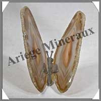 AGATE MARRON - Papillon (Taille 3) - 125x40 mm - 75 grammes - M003