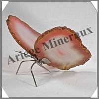 AGATE ROSE - Papillon (Taille 3) - 90x50 mm - 77 gr - M010