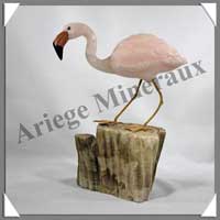 FLAMANT ROSE  (Corps en QUARTZ ROSE) - 200 mm - A001