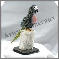 PERROQUET VERT  (Corps en SERPENTINE) - 140 mm - A004