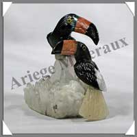 TOUCANS Couple - Socle QUARTZ - 40 � 60 mm