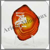AGATE ZODIAQUE - 03 - GEMEAUX - 70x52 mm - M001