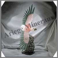 AIGLE - QUARTZ ROSE et AVENTURINE - 550 mm - 7460 grammes - A001