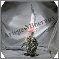 AIGLE - QUARTZ ROSE et AVENTURINE - 550 mm - 7460 grammes - A001