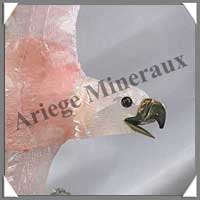 AIGLE - QUARTZ ROSE et AVENTURINE - 550 mm - 7460 grammes - A001