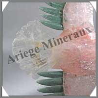 AIGLE - QUARTZ ROSE et AVENTURINE - 550 mm - 7460 grammes - A001