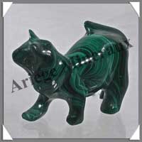 CHAT - MALACHITE - 65x45x25 mm - 110 grammes - M001