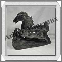 CHEVAUX (Couple) - OBSIDIENNE - 230x195x115 mm - 3280 grammes - A001