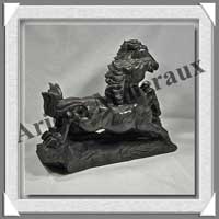 CHEVAUX (Couple) - OBSIDIENNE - 230x195x115 mm - 3280 grammes - A001