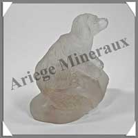 CHIEN - CRISTAL de ROCHE - 85x75x50 mm - 270 grammes - A001