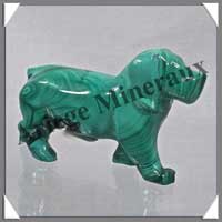 CHIEN - MALACHITE - 75x45x25 mm - 100 grammes - M002