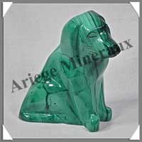 CHIEN - MALACHITE - 75x60x30 mm - 220 grammes - P001