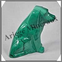 CHIEN - MALACHITE - 75x60x30 mm - 220 grammes - P001