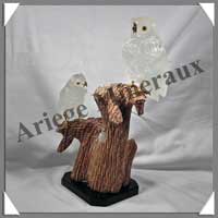 CHOUETTES (Couple) - CRISTAL de ROCHE - 290x180x120 mm - 2720 grammes - A005