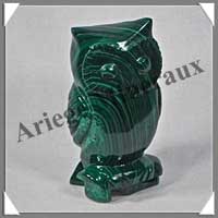 CHOUETTE - MALACHITE - 75x40x35 mm - 208 grammes - P008
