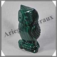 CHOUETTE - MALACHITE - 75x40x35 mm - 208 grammes - P008