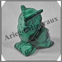 CHOUETTE - MALACHITE - 70x65x40 mm - 240 grammes - P009