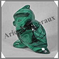 CHOUETTE - MALACHITE - 70x65x40 mm - 240 grammes - P009