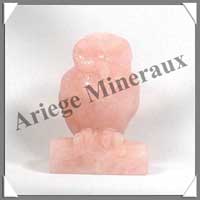 CHOUETTE - QUARTZ ROSE - 80 mm - 230 grammes - C001