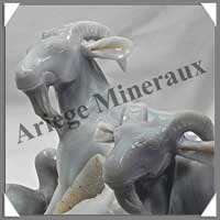 CHEVRES (Trio) - CALCEDOINE Cristallise - 200x170x130 mm - 2780 grammes - A001