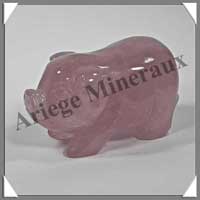 COCHON - QUARTZ ROSE - 70x40x35 mm - 170 grammes - A001