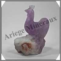 COQ - AMETHYSTE LAVANDE - 90x40x35 mm - 170 grammes - A001