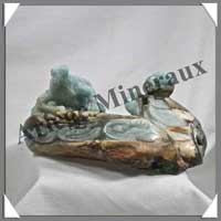 CROCODILES (Couple) - AMAZONITE - 160 mm - 1250 grammes - A001