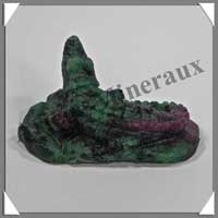CROCODILE - ZOIZITE RUBIS - 55x30x25 mm - 40 grammes - A001