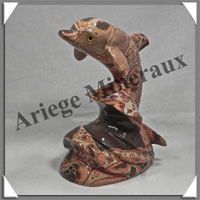 DAUPHIN - LEOPARDITE (Jaspe Lopard) - 145x90x70 mm - 790 grammes - A002