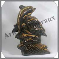 DAUPHINS (Couple) - OEIL DE TIGRE - 145 mm - 700 grammes - C001