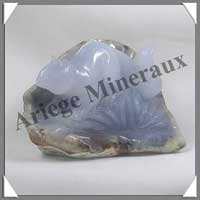 ECUREUIL - CALCEDOINE BLEUE - 100 mm - 460 grammes - C001