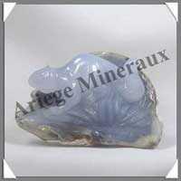 ECUREUIL - CALCEDOINE BLEUE - 100 mm - 460 grammes - C001