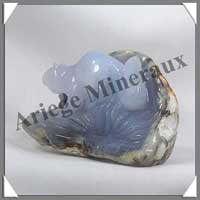 ECUREUIL - CALCEDOINE BLEUE - 100 mm - 460 grammes - C001